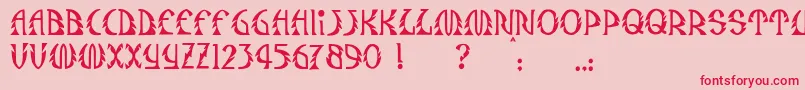 JmhSafari Font – Red Fonts on Pink Background