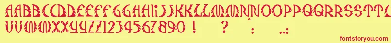 JmhSafari Font – Red Fonts on Yellow Background