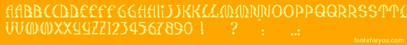 JmhSafari Font – Yellow Fonts on Orange Background