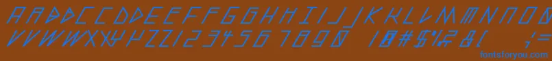 フォントSlantedItalicShiftBlack – 茶色の背景に青い文字