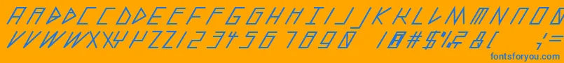 フォントSlantedItalicShiftBlack – オレンジの背景に青い文字