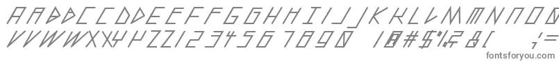 SlantedItalicShiftBlack-fontti – harmaat kirjasimet valkoisella taustalla