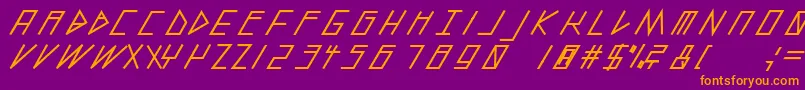 SlantedItalicShiftBlack Font – Orange Fonts on Purple Background