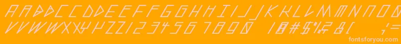 SlantedItalicShiftBlack-Schriftart – Rosa Schriften auf orangefarbenem Hintergrund