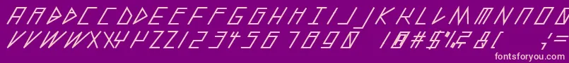 Fonte SlantedItalicShiftBlack – fontes rosa em um fundo violeta