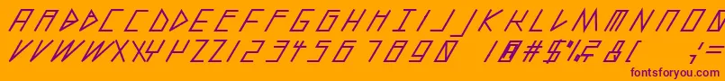 SlantedItalicShiftBlack-fontti – violetit fontit oranssilla taustalla