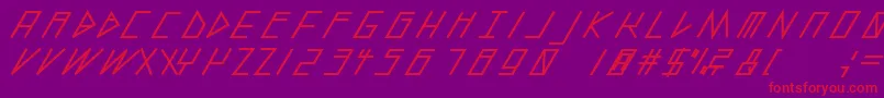 SlantedItalicShiftBlack Font – Red Fonts on Purple Background