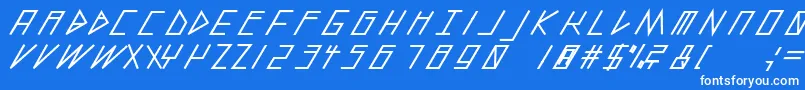 フォントSlantedItalicShiftBlack – 青い背景に白い文字