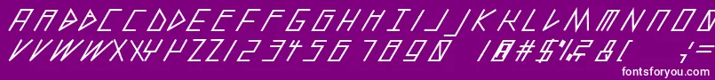 SlantedItalicShiftBlack Font – White Fonts on Purple Background