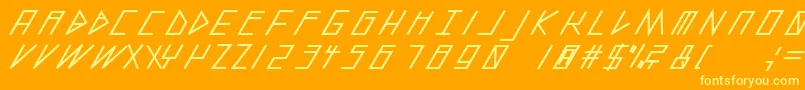 フォントSlantedItalicShiftBlack – オレンジの背景に黄色の文字