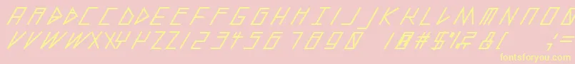 Weitere Informationen zur SlantedItalicShiftBlack-Schriftart SlantedItalicShiftBlack-Schriftart – Gelbe Schriften auf rosa Hintergrund