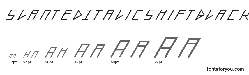 Размеры шрифта SlantedItalicShiftBlack