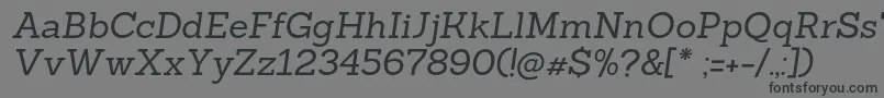 Weitere Informationen zur SanchezregularIta-Schriftart SanchezregularIta-Schriftart – Schwarze Schriften auf grauem Hintergrund