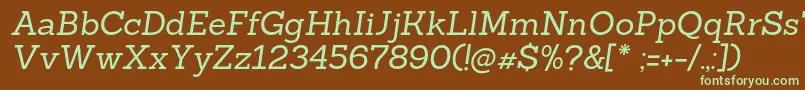 SanchezregularIta Font – Green Fonts on Brown Background