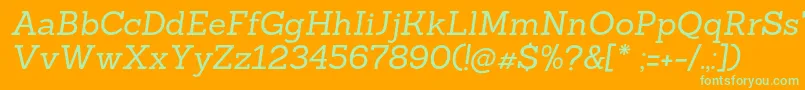 SanchezregularIta Font – Green Fonts on Orange Background