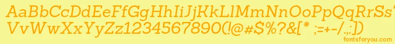 SanchezregularIta Font – Orange Fonts on Yellow Background