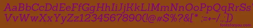 SanchezregularIta Font – Purple Fonts on Brown Background