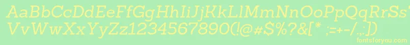 SanchezregularIta Font – Yellow Fonts on Green Background