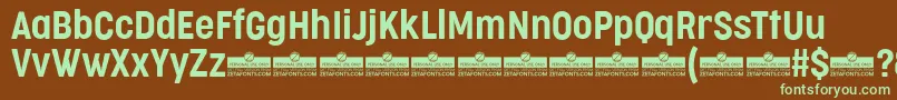 CocogooseCondensedSemilightTrial Font – Green Fonts on Brown Background