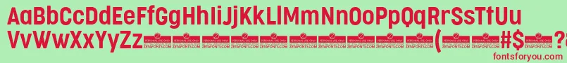 CocogooseCondensedSemilightTrial Font – Red Fonts on Green Background