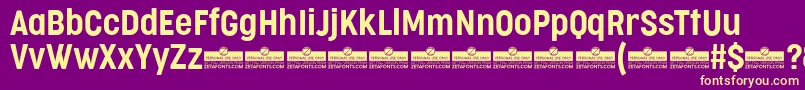 CocogooseCondensedSemilightTrial Font – Yellow Fonts on Purple Background