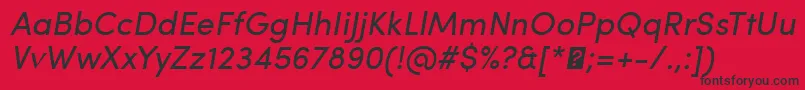 フォントSofiaProRegularItalic – 赤い背景に黒い文字