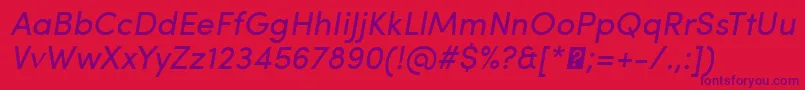 SofiaProRegularItalic Font – Purple Fonts on Red Background