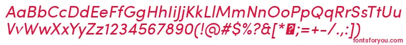 フォントSofiaProRegularItalic – 赤い文字