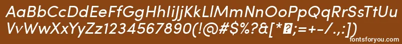 フォントSofiaProRegularItalic – 茶色の背景に白い文字