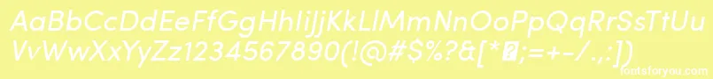 SofiaProRegularItalic Font – White Fonts on Yellow Background