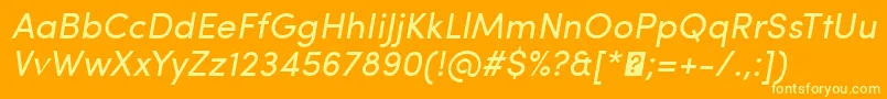 SofiaProRegularItalic Font – Yellow Fonts on Orange Background