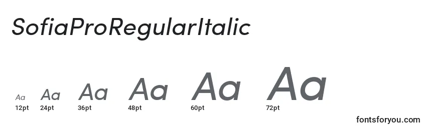 Размеры шрифта SofiaProRegularItalic