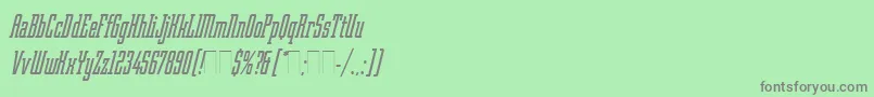 RobotikItalicPlain Font – Gray Fonts on Green Background