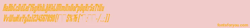 Police RobotikItalicPlain – polices orange sur fond rose