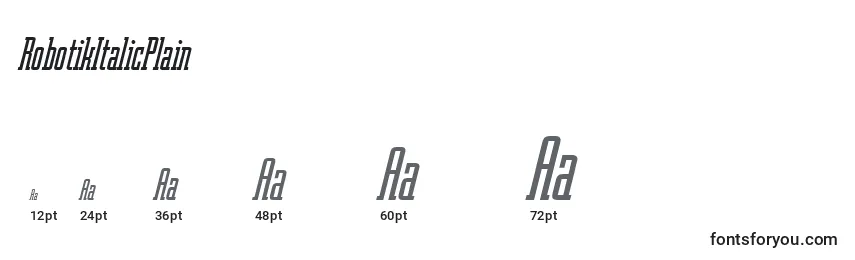 RobotikItalicPlain Font Sizes