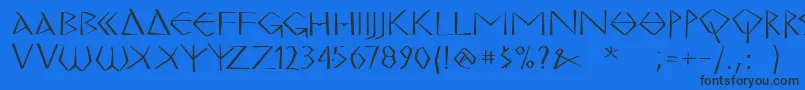 MkgrecoBold Font – Black Fonts on Blue Background