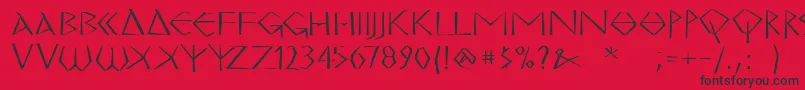 MkgrecoBold Font – Black Fonts on Red Background