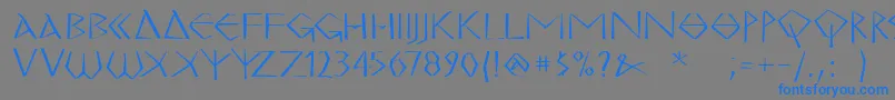 MkgrecoBold Font – Blue Fonts on Gray Background
