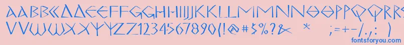 MkgrecoBold Font – Blue Fonts on Pink Background
