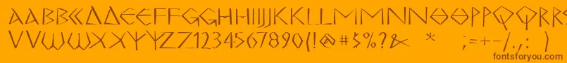 MkgrecoBold Font – Brown Fonts on Orange Background