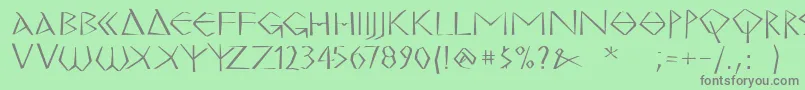 MkgrecoBold Font – Gray Fonts on Green Background