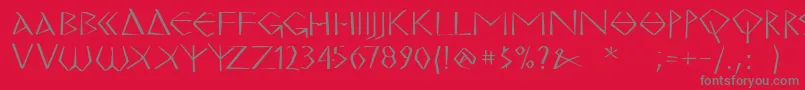 MkgrecoBold Font – Gray Fonts on Red Background