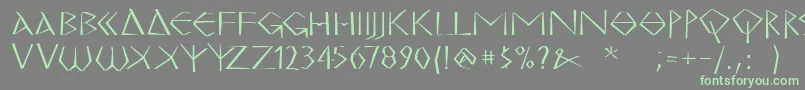 MkgrecoBold Font – Green Fonts on Gray Background