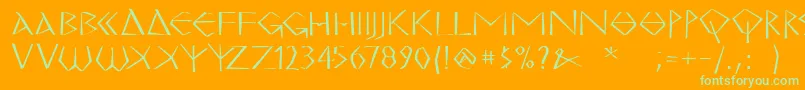 MkgrecoBold Font – Green Fonts on Orange Background