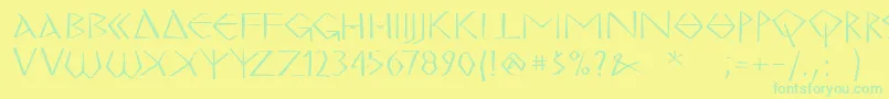 MkgrecoBold Font – Green Fonts on Yellow Background