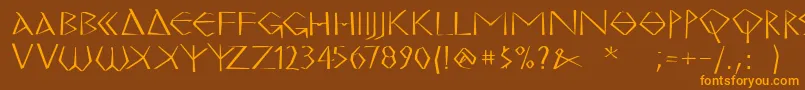 MkgrecoBold Font – Orange Fonts on Brown Background