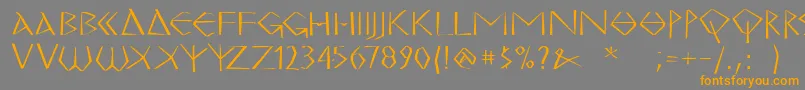 MkgrecoBold Font – Orange Fonts on Gray Background