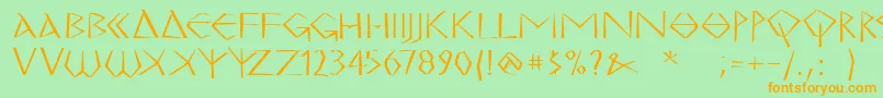 MkgrecoBold Font – Orange Fonts on Green Background