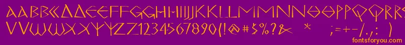 MkgrecoBold Font – Orange Fonts on Purple Background