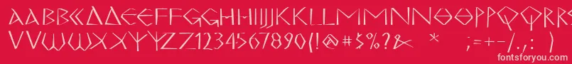 MkgrecoBold Font – Pink Fonts on Red Background